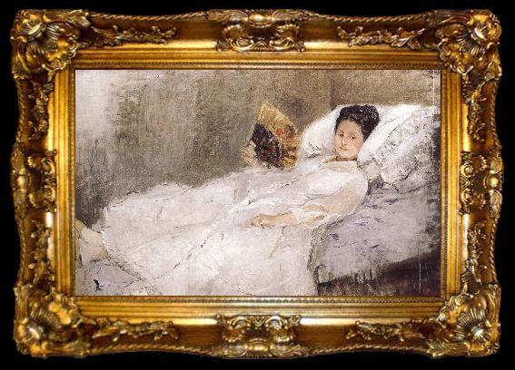 framed  Berthe Morisot Portrait of Mrs Hubade, ta009-2